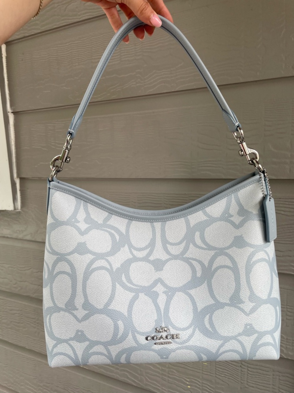 Coach Light Blue Signature Laurel Shoulder Bag